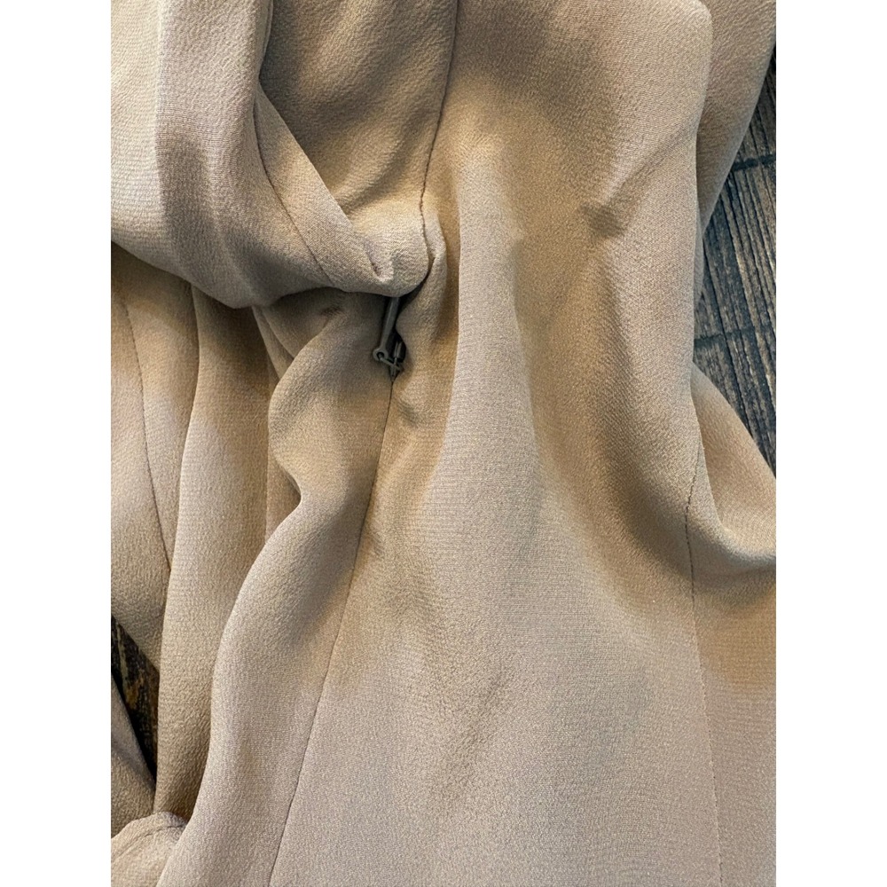 The Fold Dartmouth Blouse Women Size 10 Cocoa Brown New 100% Silk Pleated Top - Picture 7 of 8